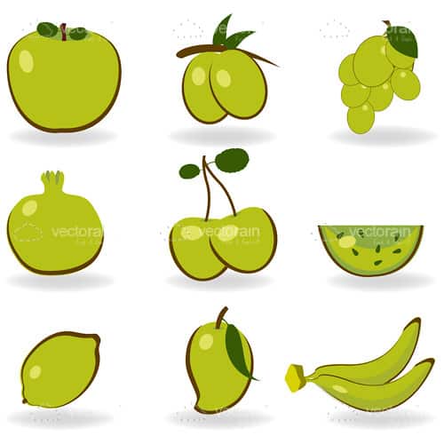 Abstract Fruits Icon Set